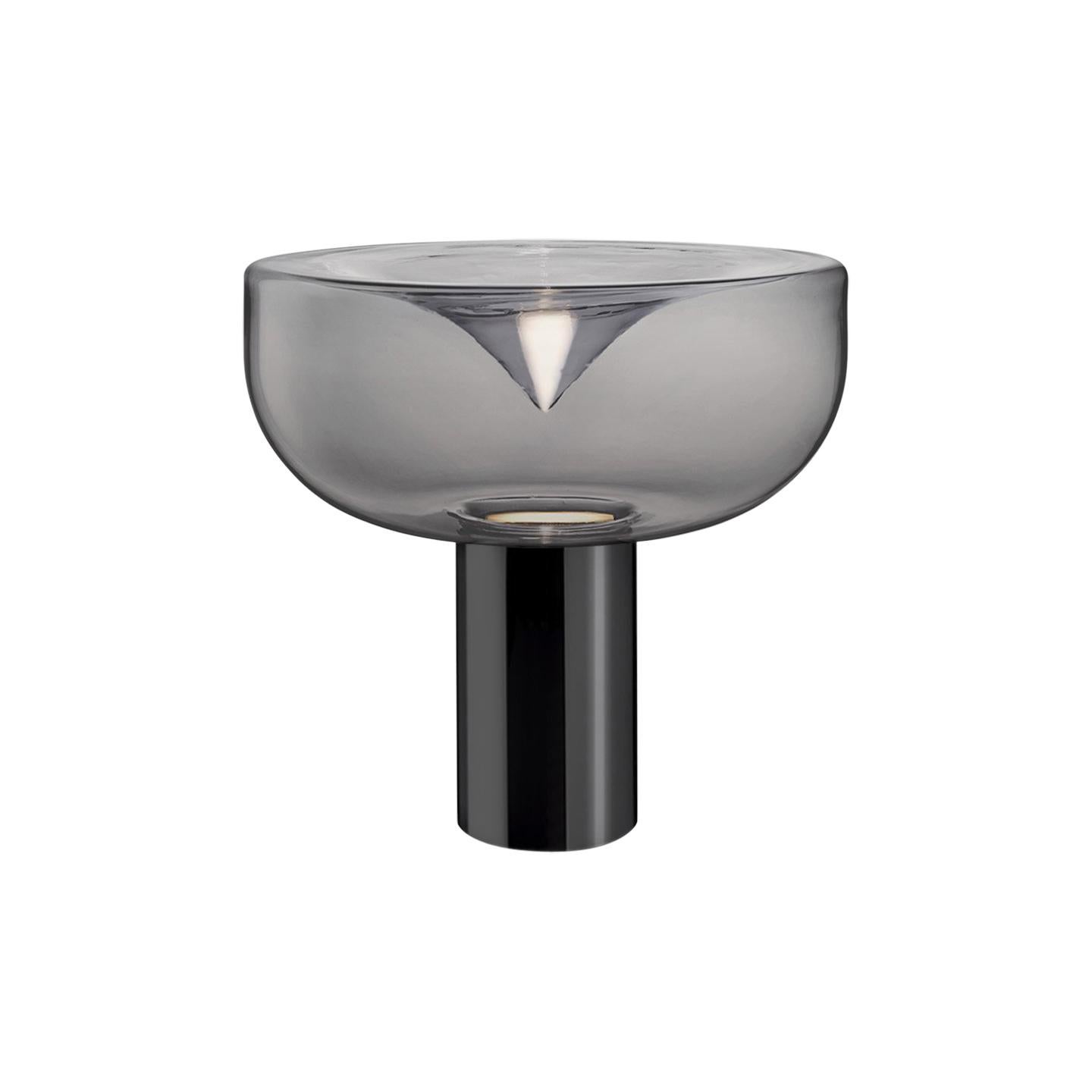 Leucos Aella 1968 T LED Table Light in Smoke Gray and Gunmetal by Toso & Massari For Sale