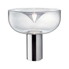 Leucos Aella 1968 T LED Table Light in Transparent and Chrome by Toso & Massari