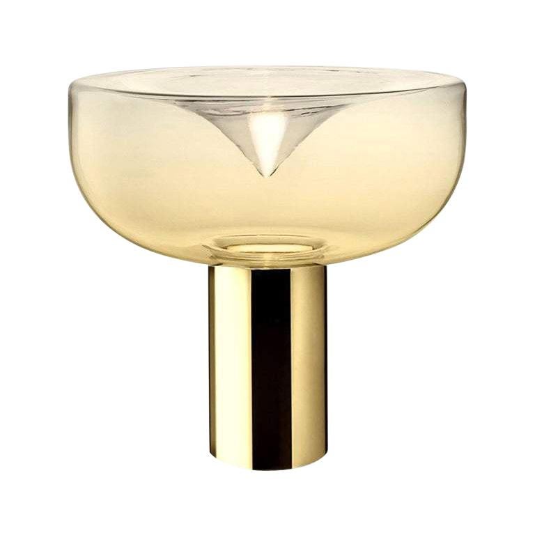 Leucos Aella 1968 Table Lamp, Amber/Gold LED For Sale