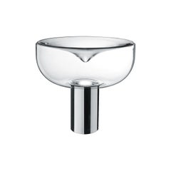 Leucos Aella 1968 Table Light in Transparent and Chrome by Toso & Massari