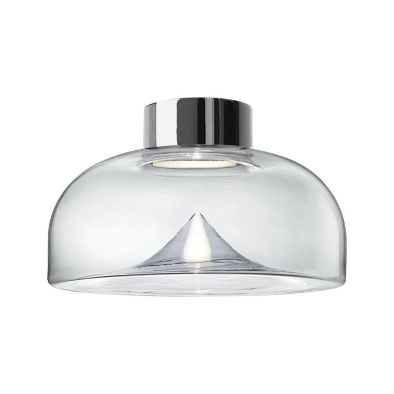 Leucos Aella Mini LED Wall/Ceiling Lamp, Transparent/Chrome