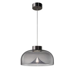 Leucos Aella Mini S 30 LED Pendant Light in Gray and Chrome by Toso & Massari