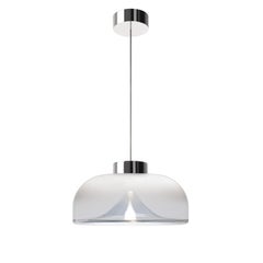 Leucos Aella Mini S 30 LED Pendant Light in White and Chrome by Toso & Massari