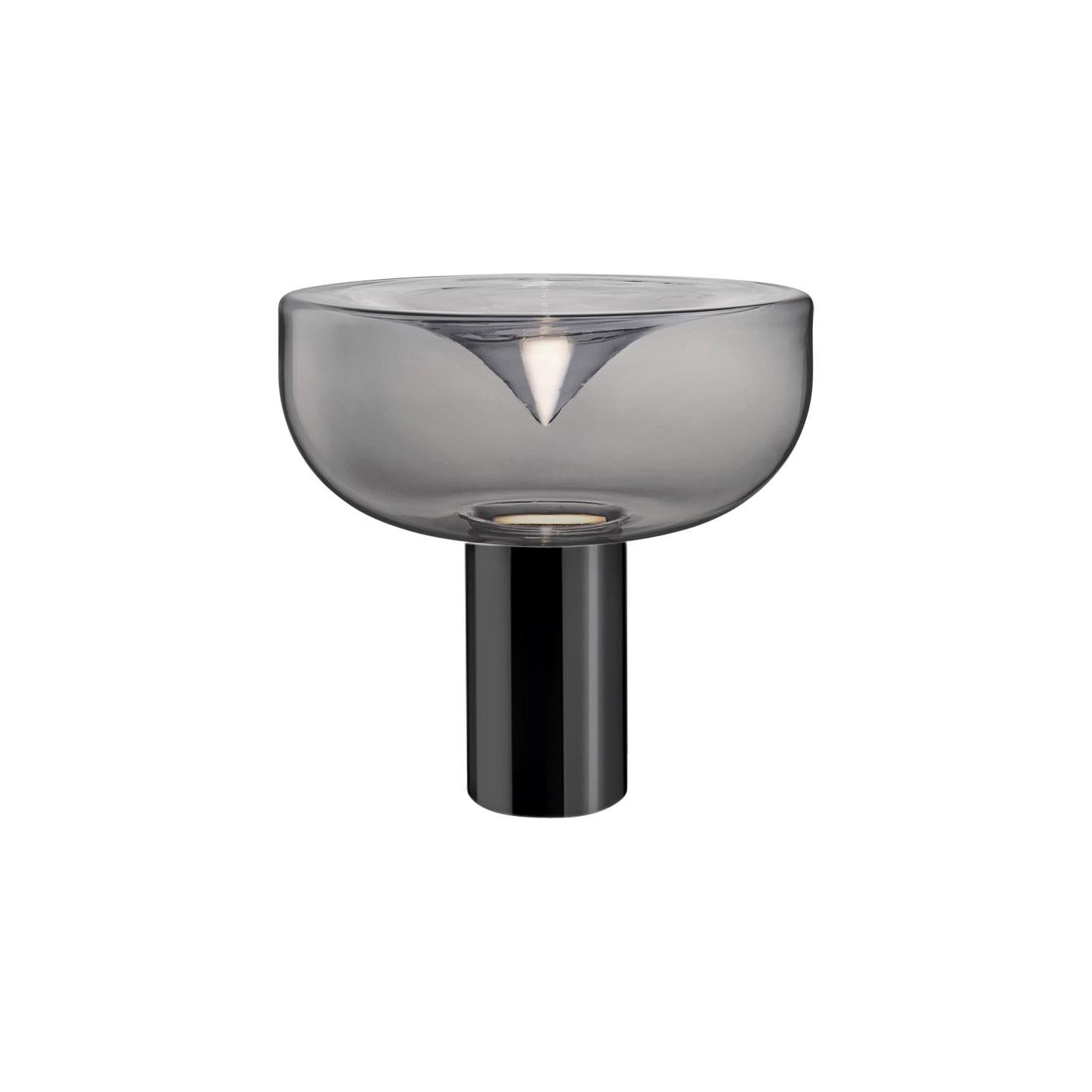 Leucos Aella Mini T 30 LED Table Light in Gray and Gunmetal by Toso & Massari For Sale