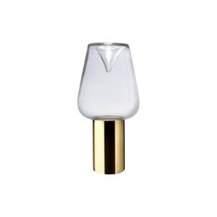 Leucos Aella Thin T LED Table Light in Transparent and Gold by Toso & Massari