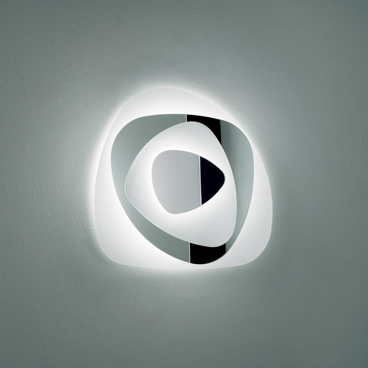 Modern Leucos Air 45 Wall Sconce in White and Mirror by Flusso Design