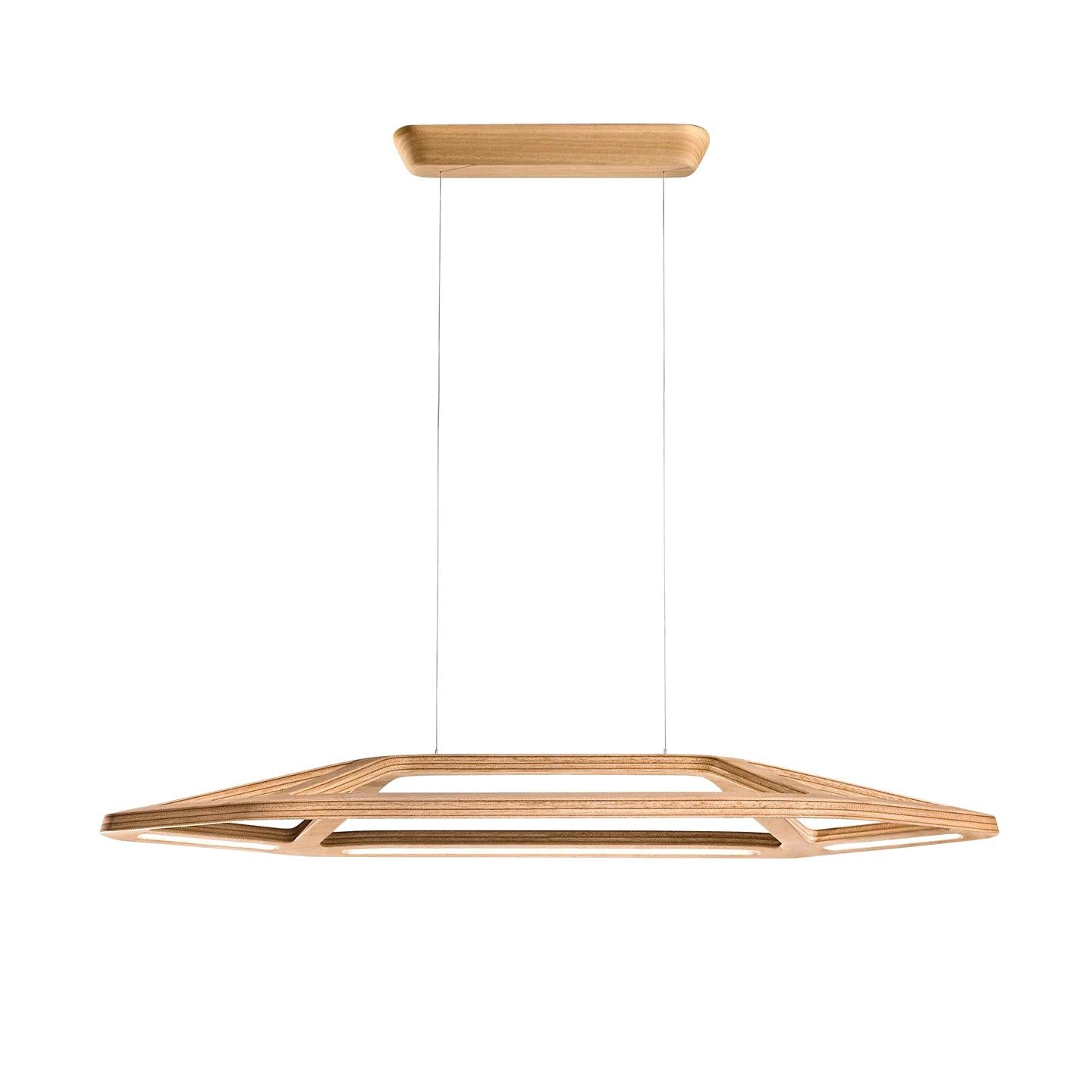 Leucos Aki LED Pendant Lamp, Natural Okume, 3400 Lumens