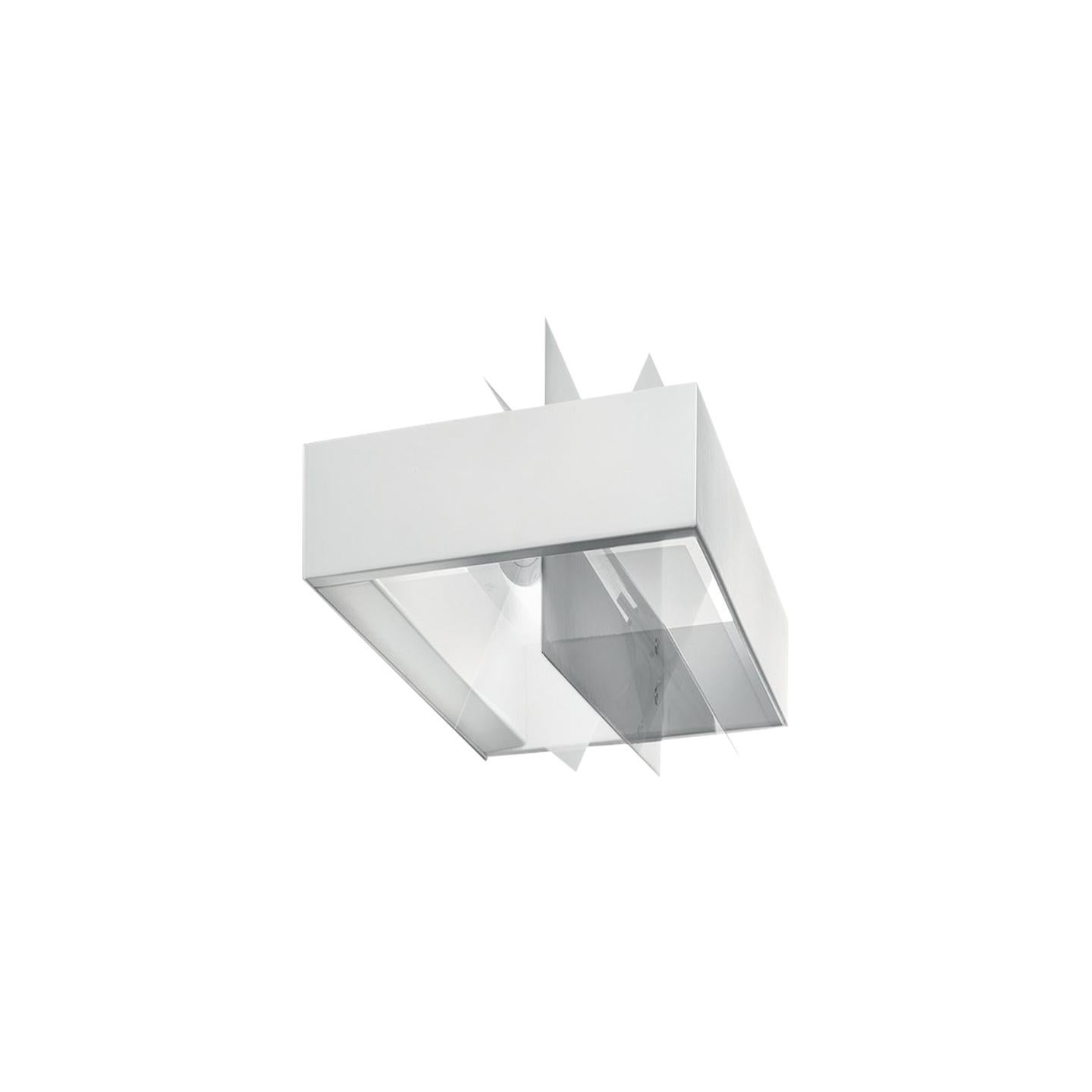 Leucos Ala P 16 Wall Sconce in Transparent and White by Mauro Marzollo