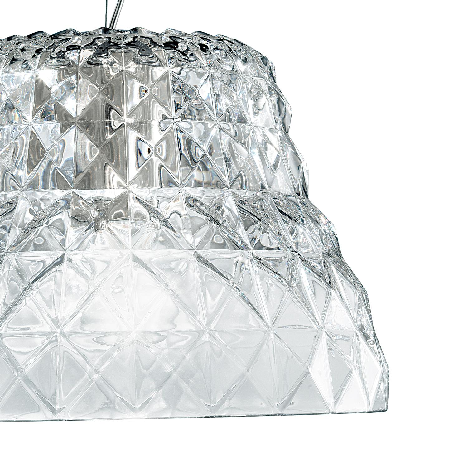 Modern Leucos Atelier S Pendant Light in Crystal and Chrome by Archirivolto