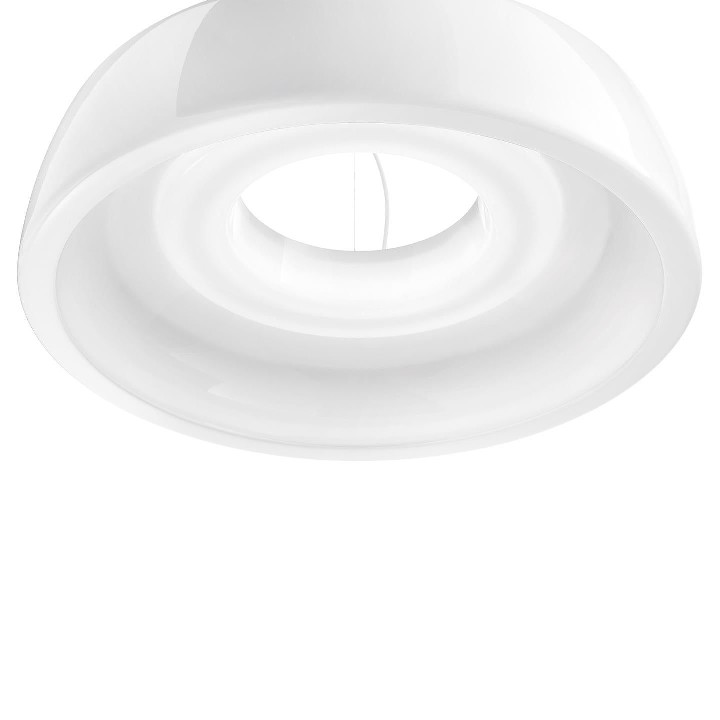 Modern Leucos Axel S LED 3000K Pendant Light in Glossy White by Steven Haulenbeek For Sale