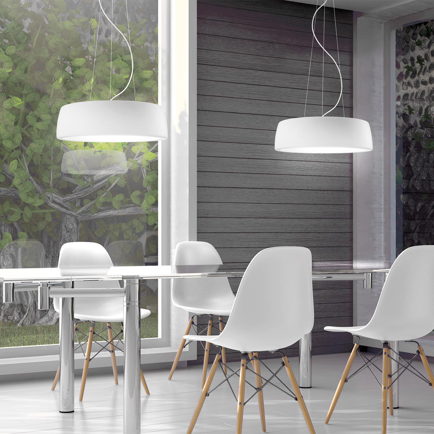 Italian Leucos Axel S LED 3000K Pendant Light in Matte White by Steven Haulenbeek For Sale