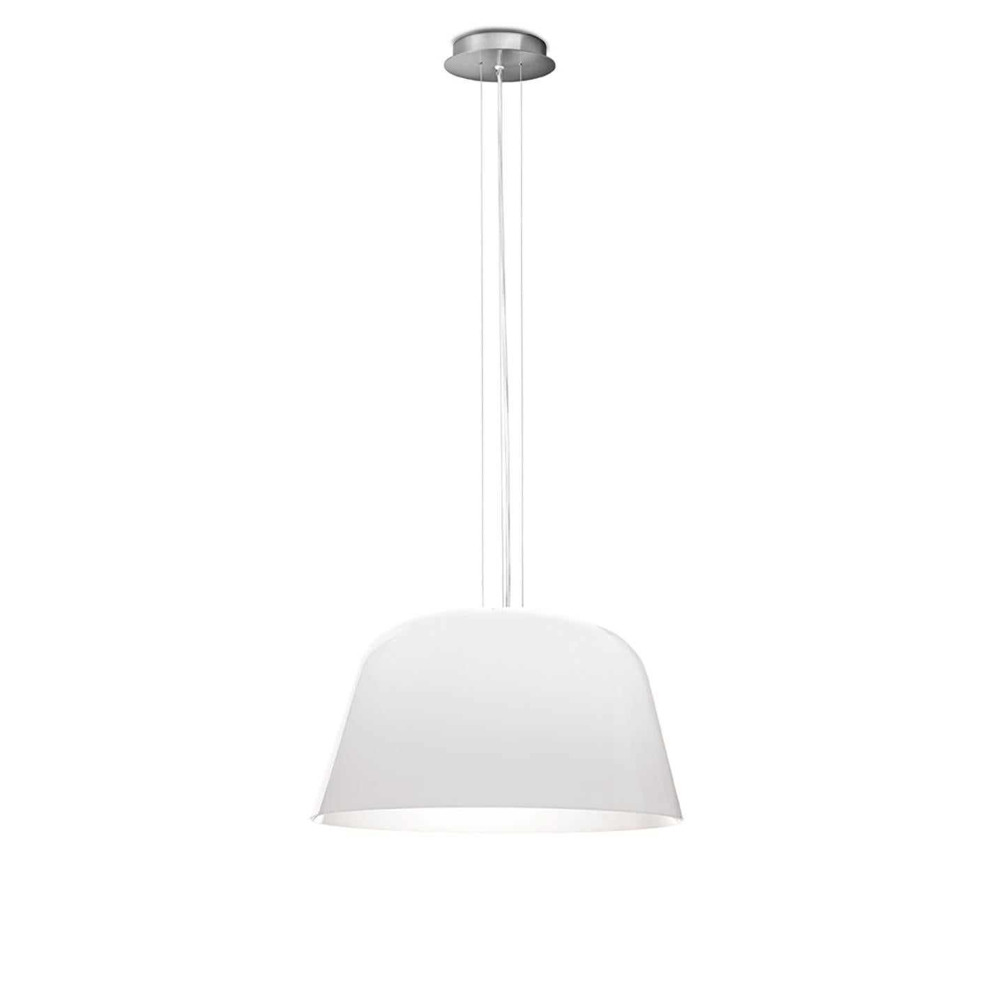 Leucos Ayers S 38 Pendant Light in Glossy White and Satin Nickel by Marco Piva For Sale