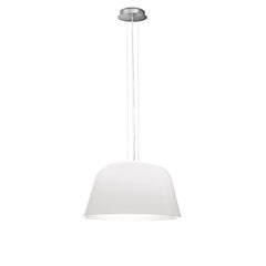 Leucos Ayers S 38 Pendant Light in Glossy White and Satin Nickel by Marco Piva