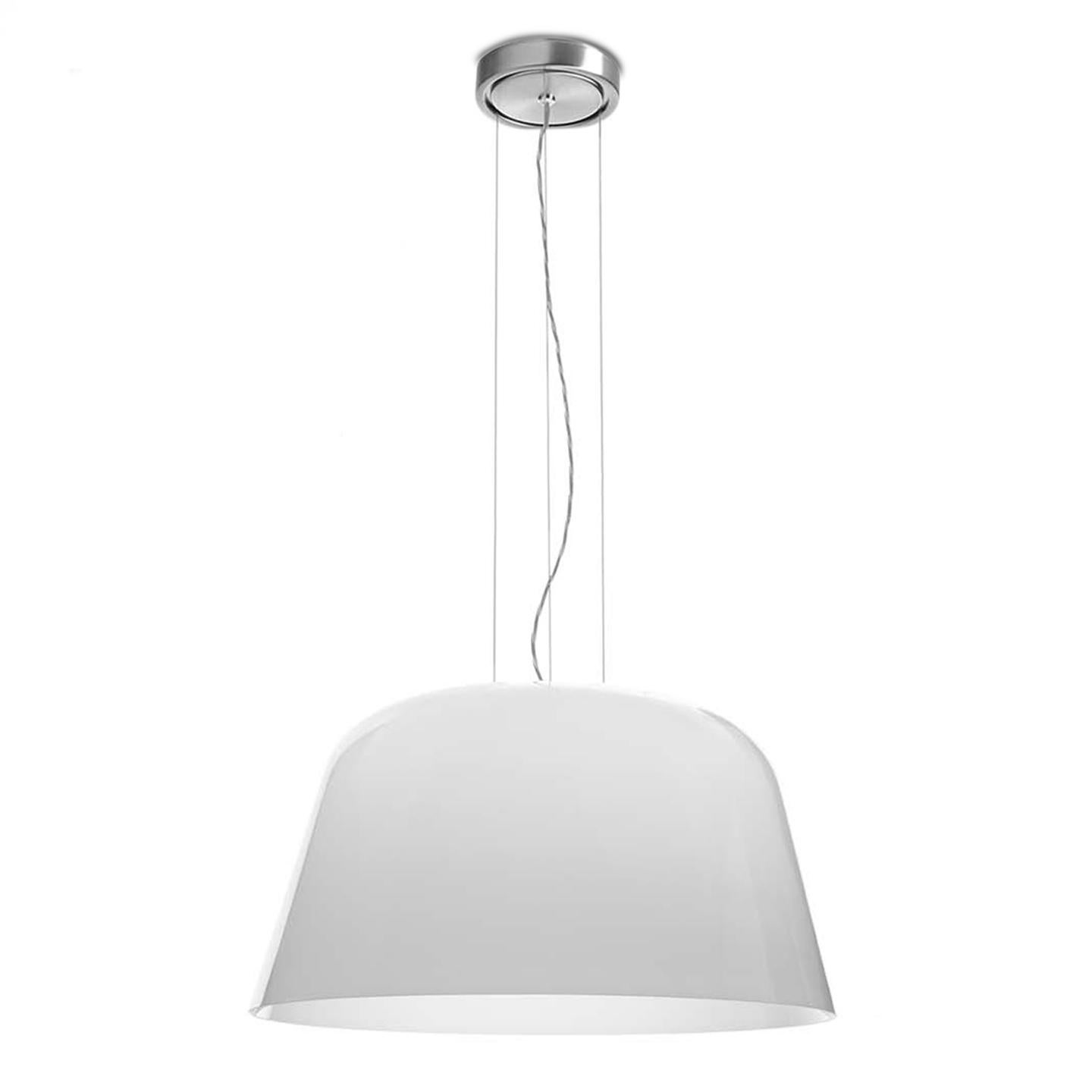 Leucos Ayers S 55 Pendant Light in Glossy White and Satin Nickel by Marco Piva For Sale
