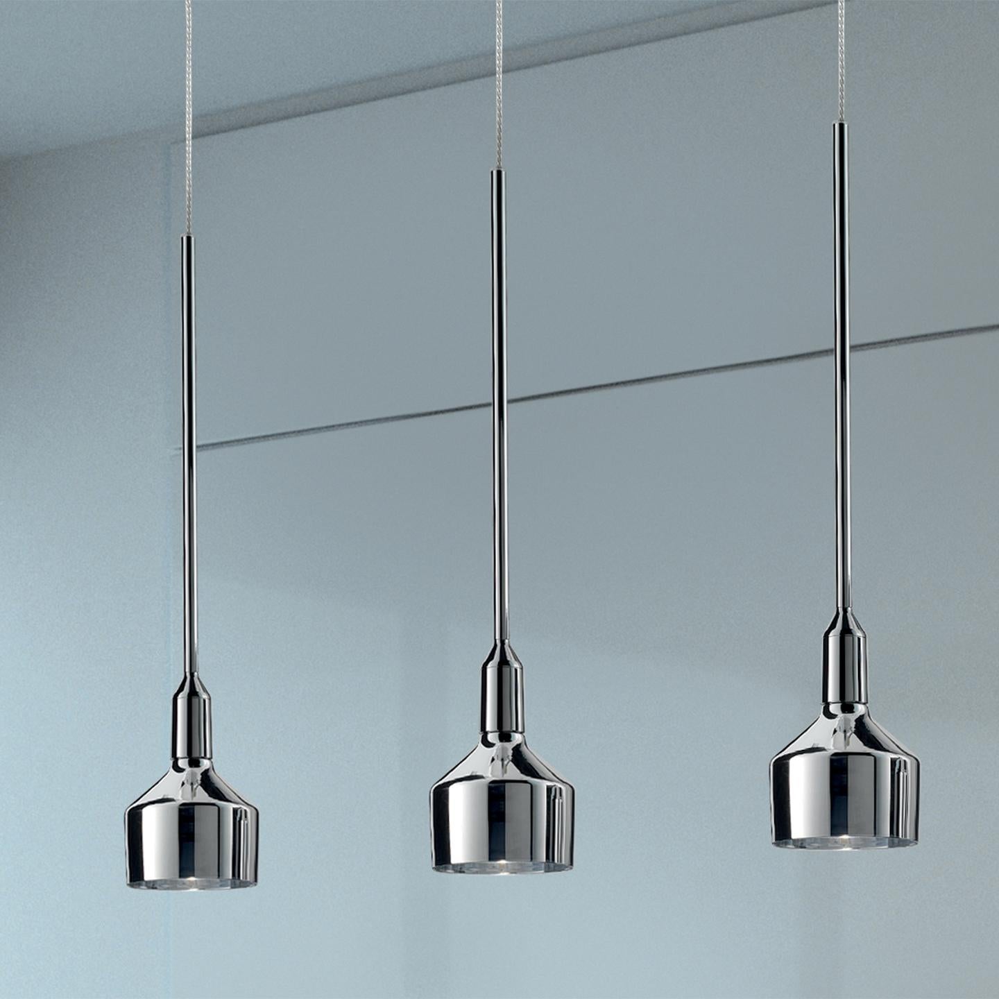 Arik Levy designed the Beamer pendant in 2013 to be a clever, multivariable pendant system. While the Beamer Pendant looks great as a standalone, the versatile pendant can be customized into three and five multipoint systems and comes in two sizes.