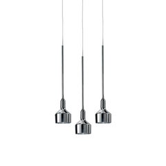 Leucos Beamer S 11-R3 LED Multipoint Pendant Light in Chromed Glass by Arik Levy