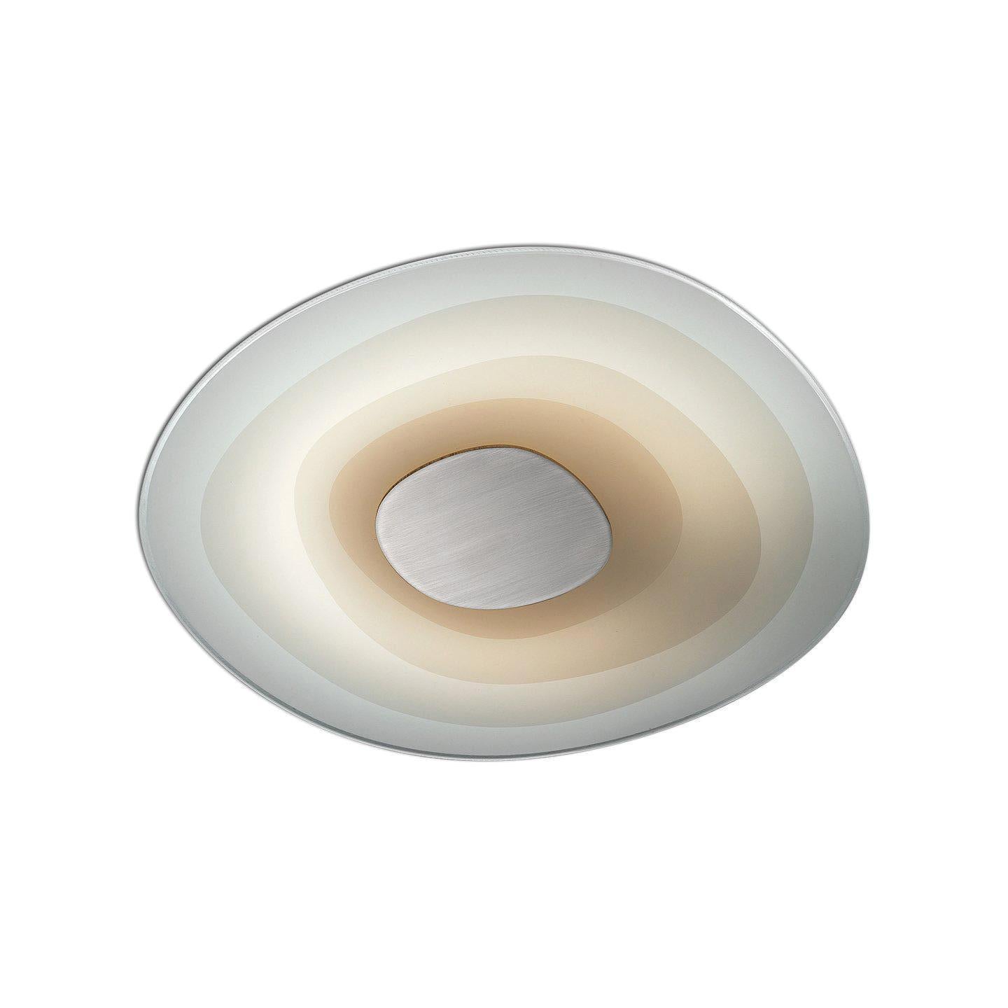 Leucos Beta Small LED Flush Mount in White and Sand by Paolo Franzin For Sale