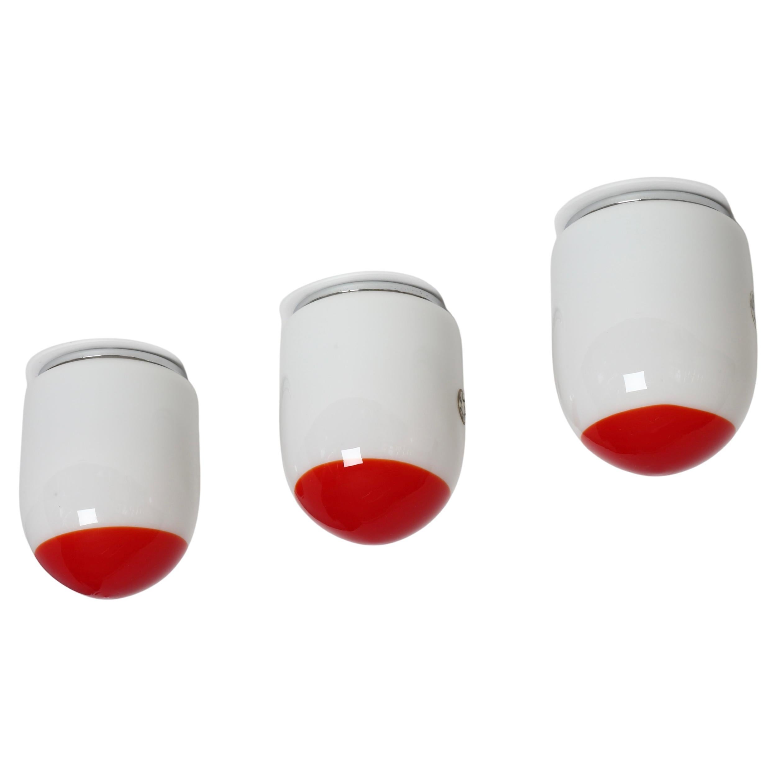 Leucos "Capezzolo" ceiling lights or sconces, set of 3 Italy circa 1970s
