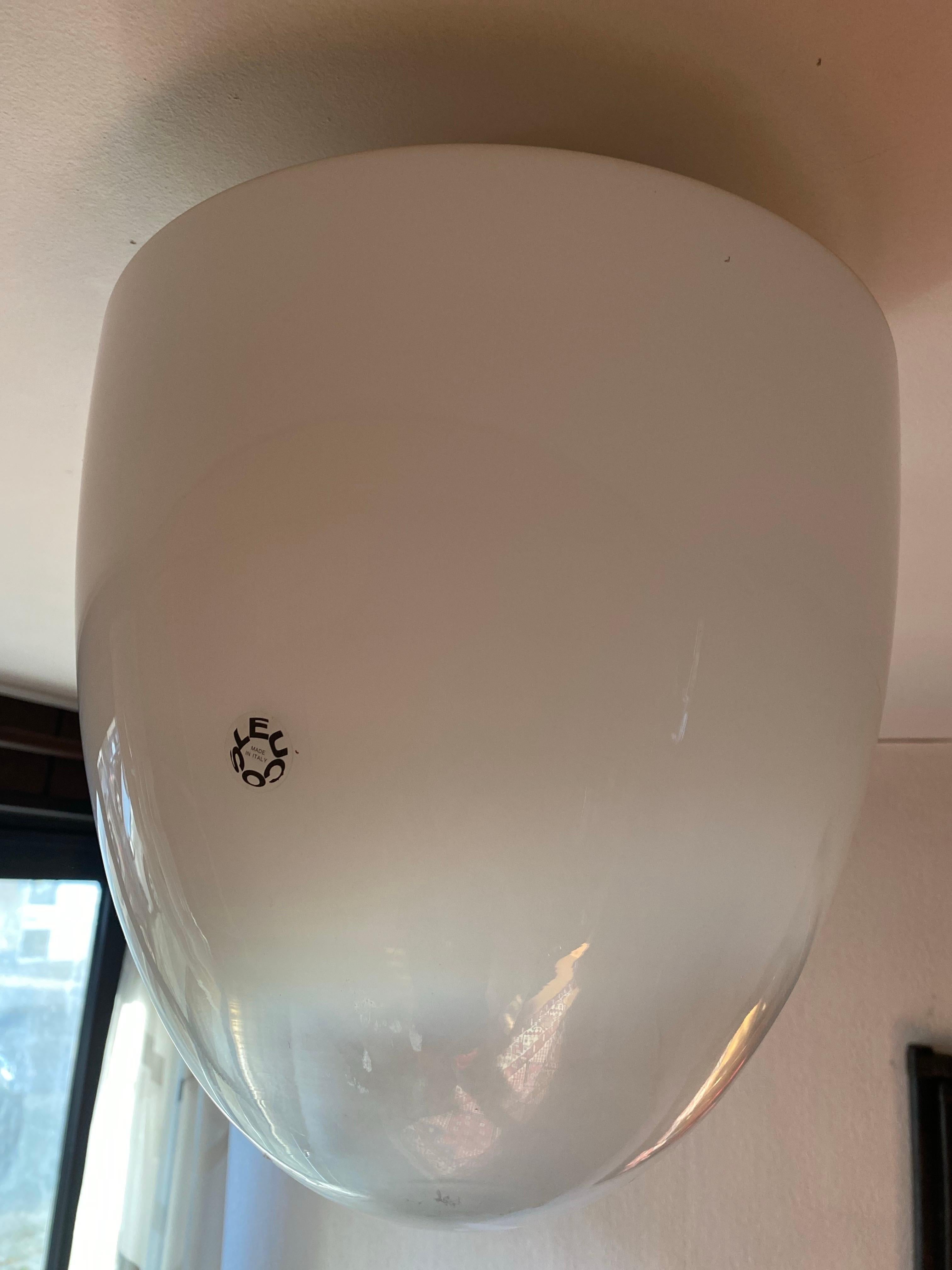 Plafonnier Leucos Vetro Doublé conçu par Roberto Pamio en 1962. en vente 10