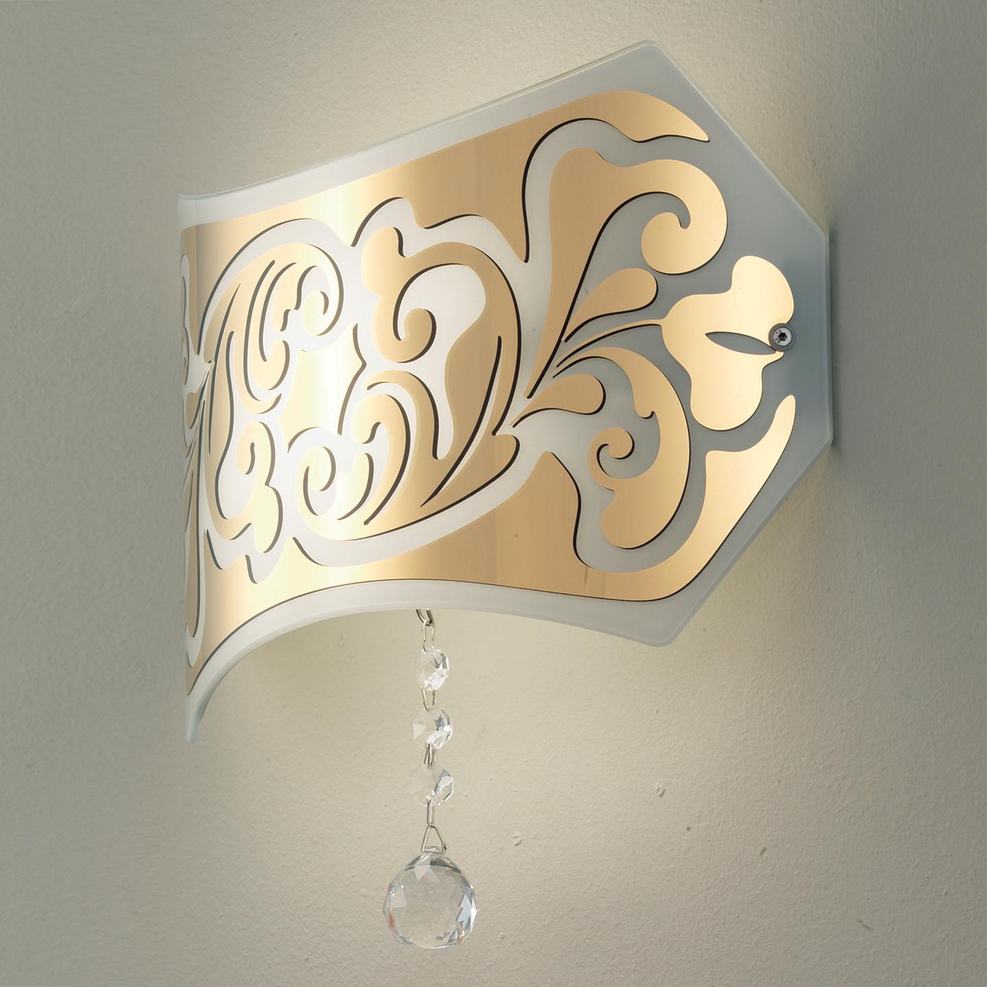 Modern Leucos Charme P Wall Sconce in White and Gold by Mari Toscano For Sale