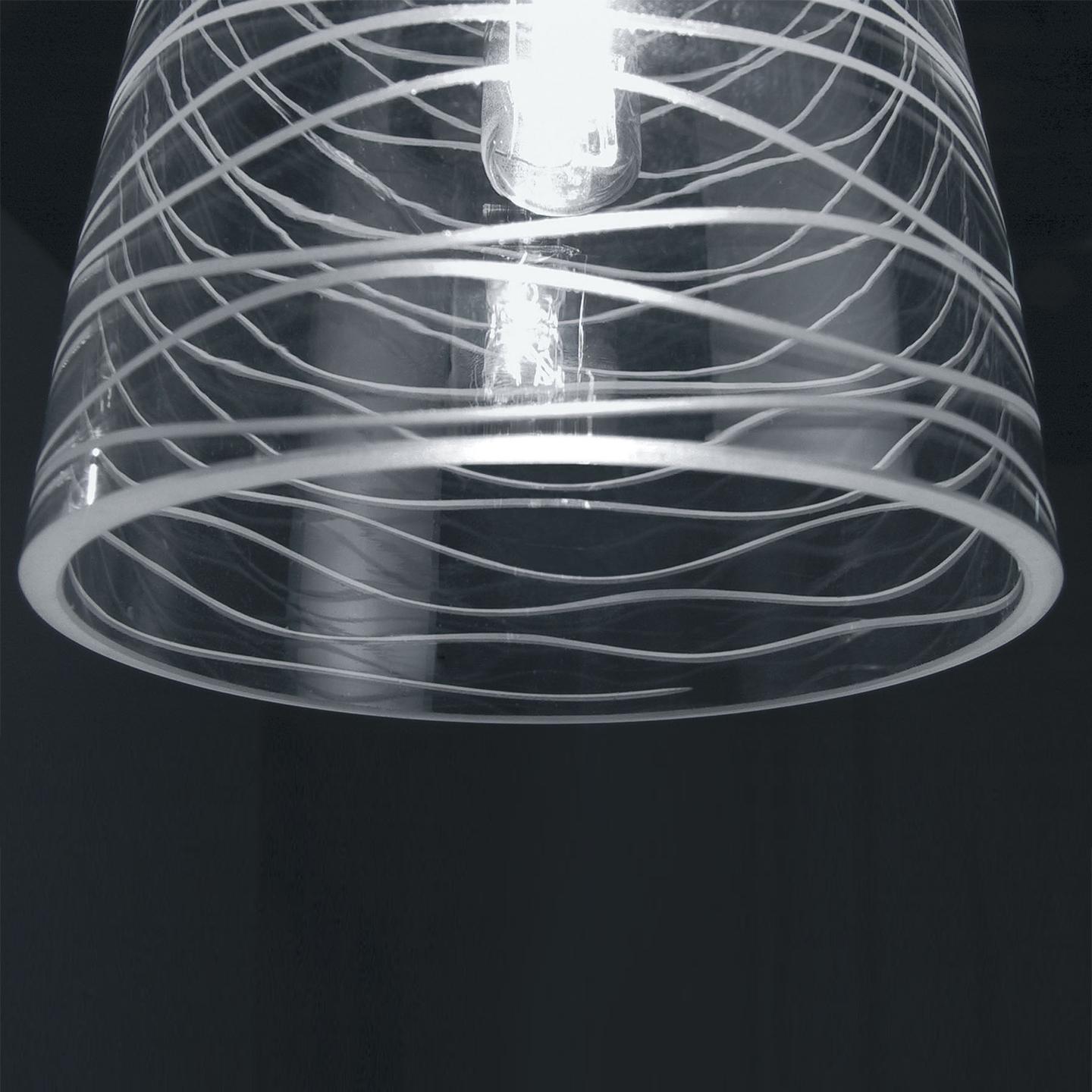 Modern Leucos Class S 40 Pendant Light in Transparent & Gray by Design Lab