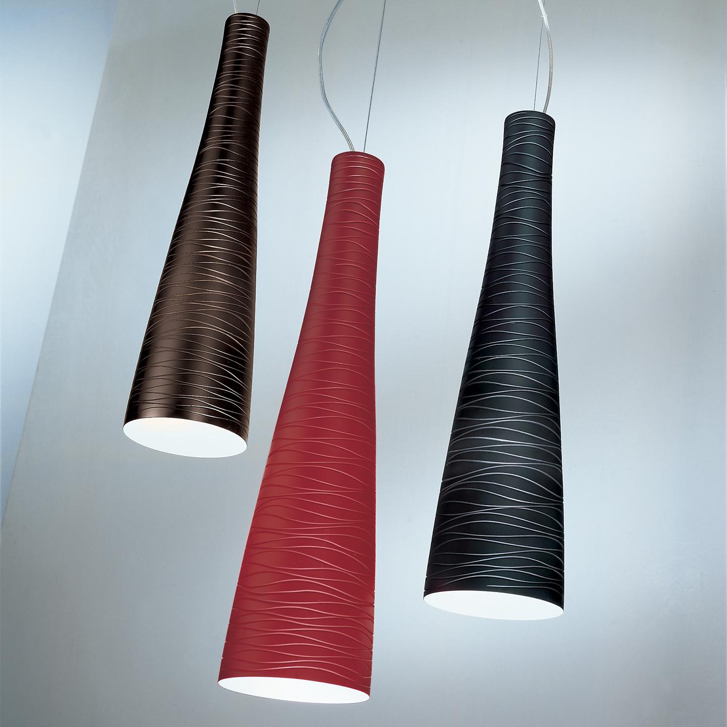 Italian Leucos Class S 60 Pendant Light in Black and Gray by Design Lab