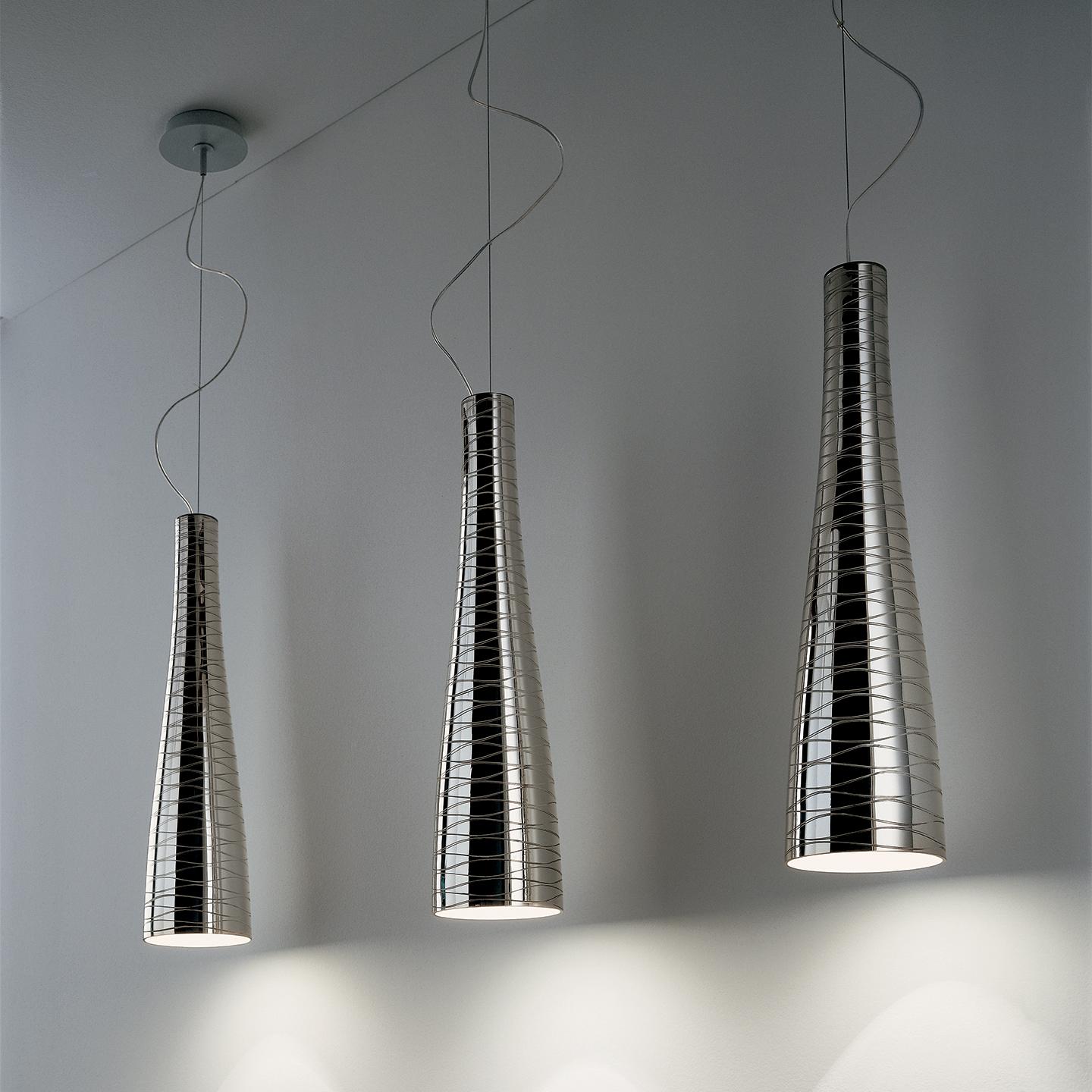 Modern Leucos Class S 60 Pendant Light in Mirror and Gray by Design Lab For Sale