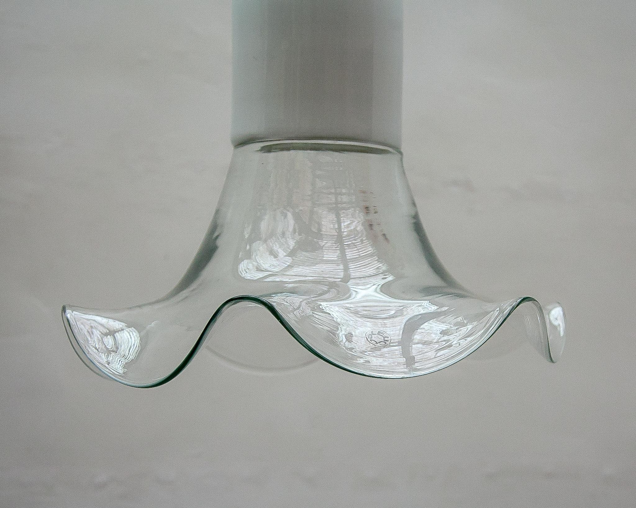 Leucos Clear and Opal Chandelier by Roberto Pamio & Renato Toso, 1970s For Sale 3
