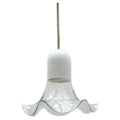 Leucos Clear and Opal Chandelier by Roberto Pamio & Renato Toso, 1970s