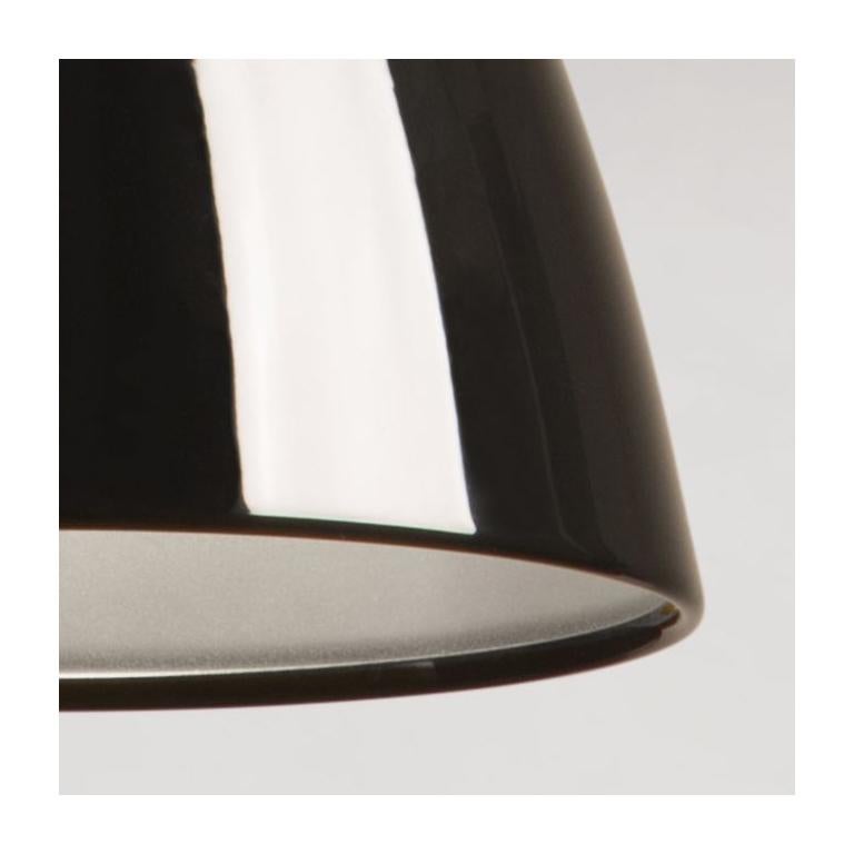 Moderne Lampe à suspension LED Leucos Clochef S en noir brillant de Massimo Iosa Ghini en vente