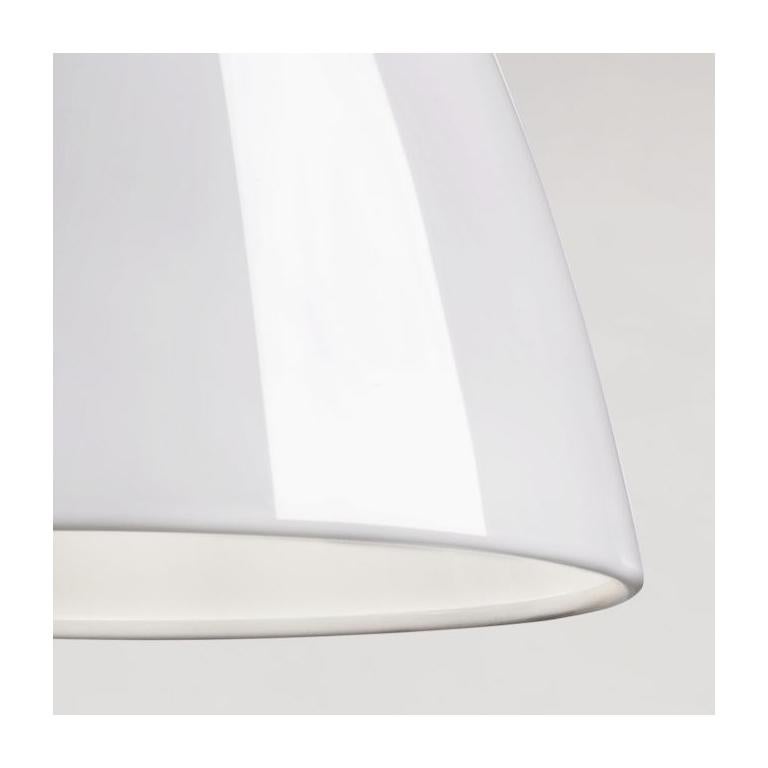 Moderne Lampe à suspension LED Leucos Clochef S en blanc brillant de Massimo Iosa Ghini en vente