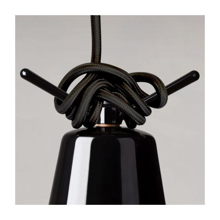 Leucos Clochef S Pendant Light in Glossy Black by Massimo Iosa Ghini In New Condition For Sale In Edison, NJ