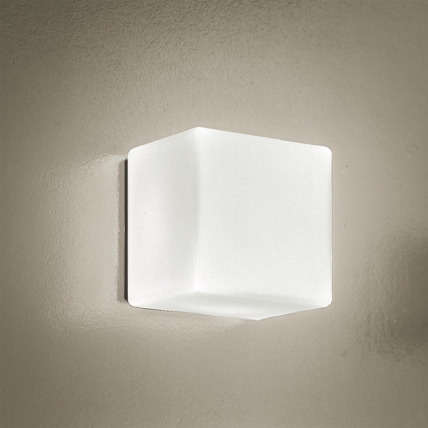 Italian Leucos Cubi P-PL 11 Flush Mount in Satin White and Gray by Design Lab For Sale