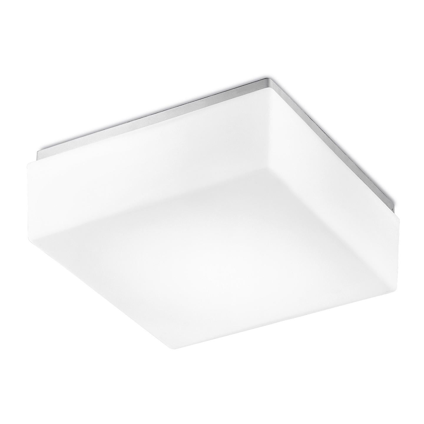 Leucos Cubi P-PL 28 LED Flush Mount in Satin White and Gray by Design Lab For Sale