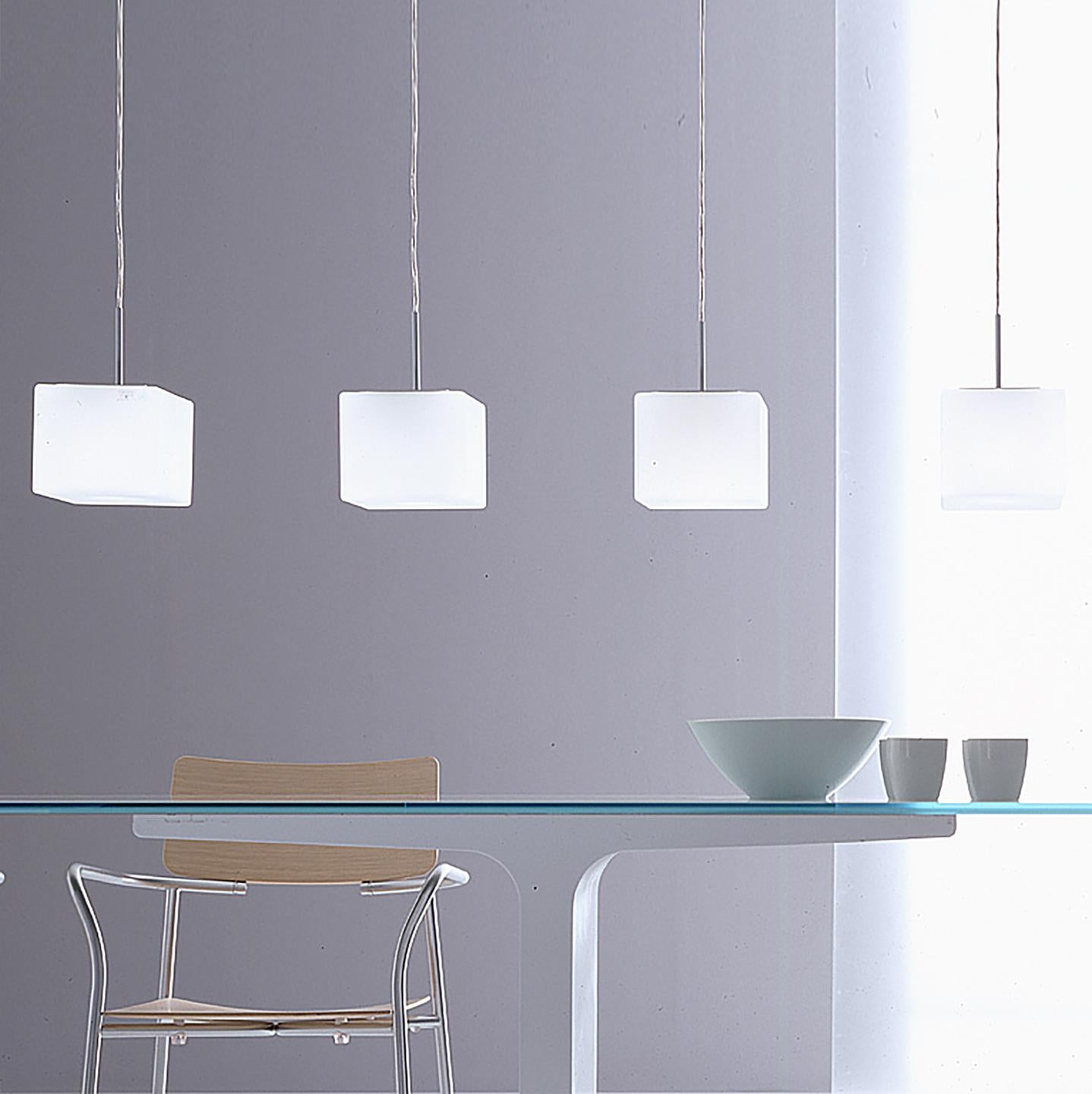 Modern Leucos Cubi S 11 Pendant Light in Satin White & Gray by Design Lab For Sale