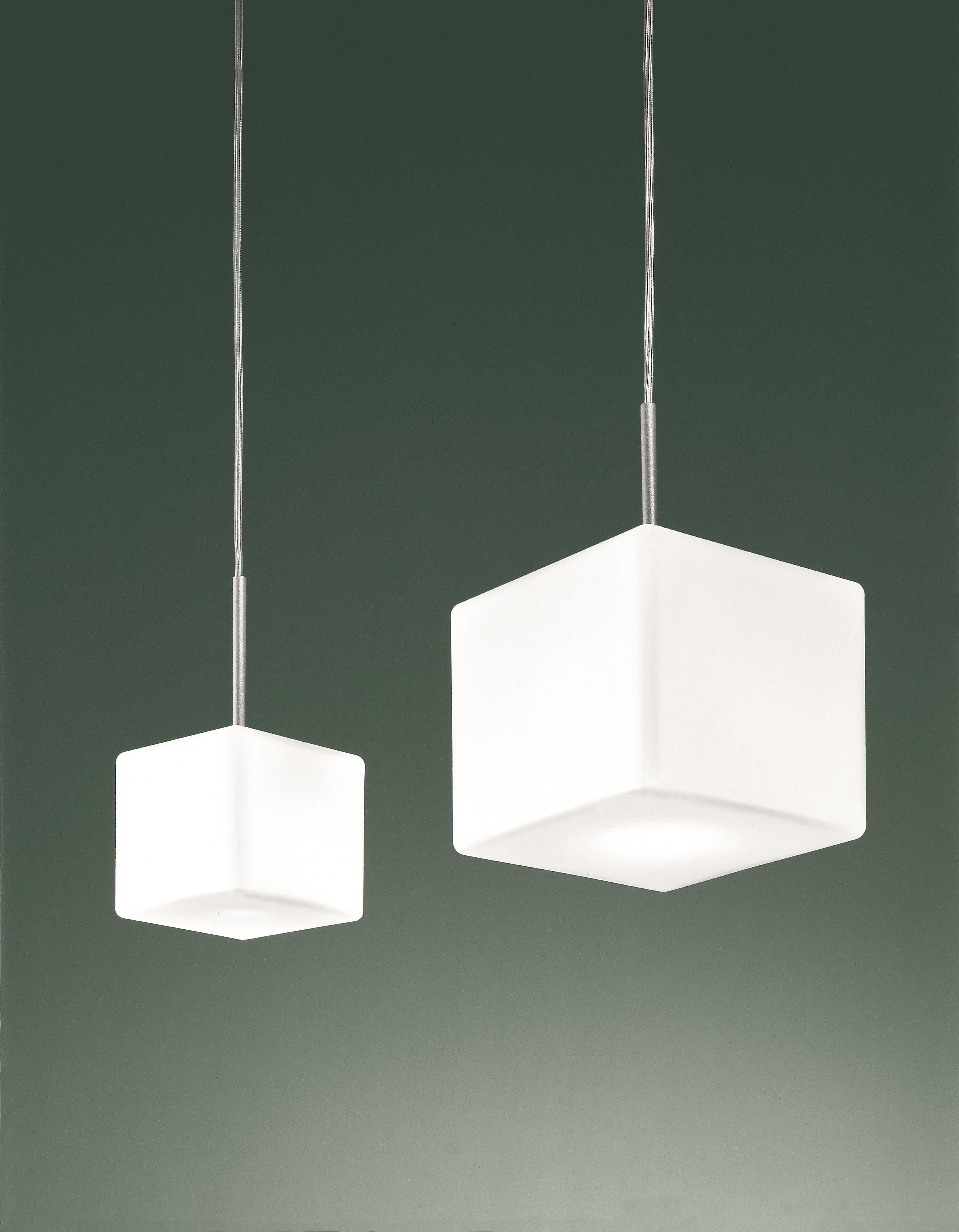 Italian Leucos Cubi S 16 Pendant Light in Satin White and Gray by Design Lab For Sale