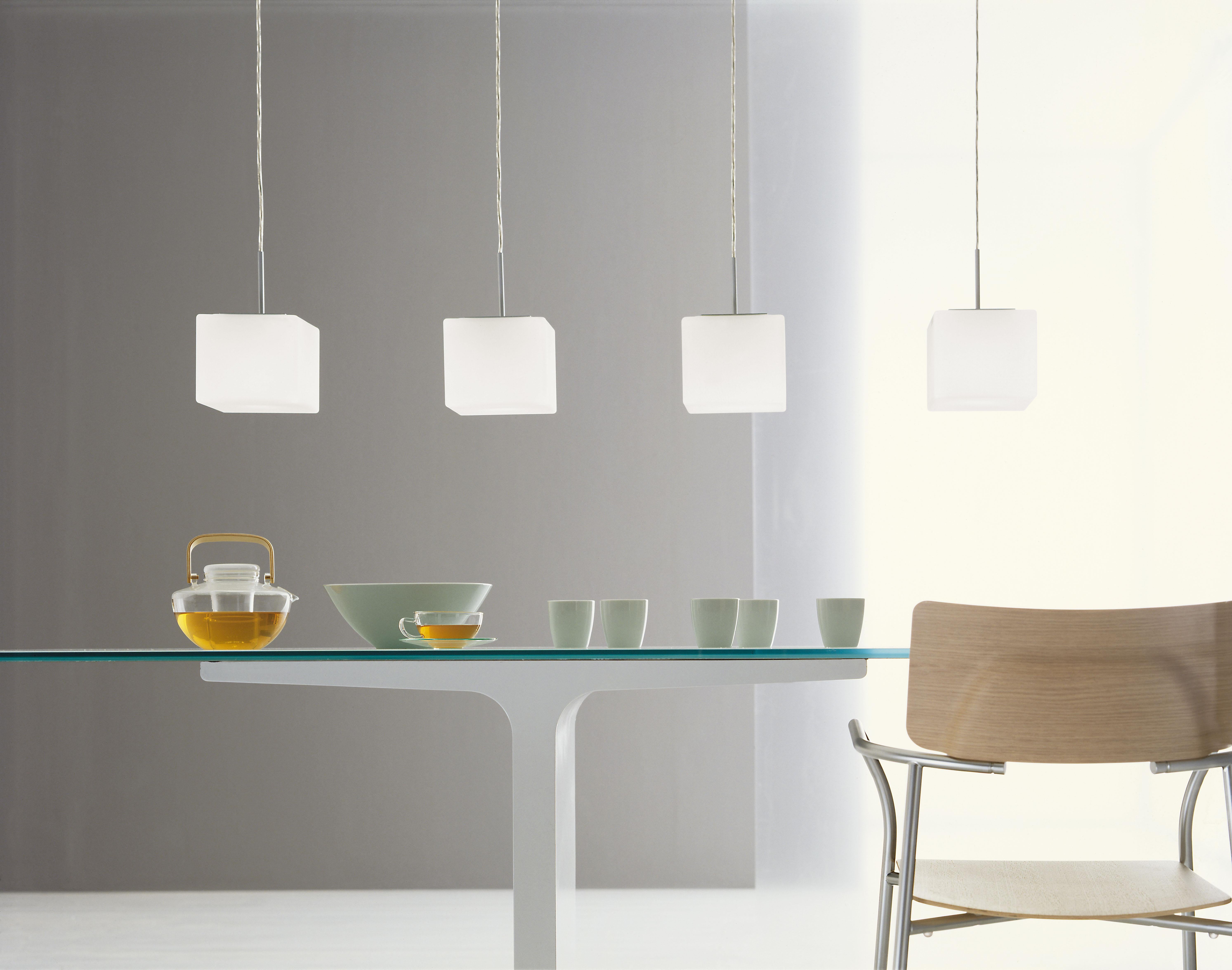 Contemporary Leucos Cubi S 16 Pendant Light in Satin White and Gray by Design Lab For Sale