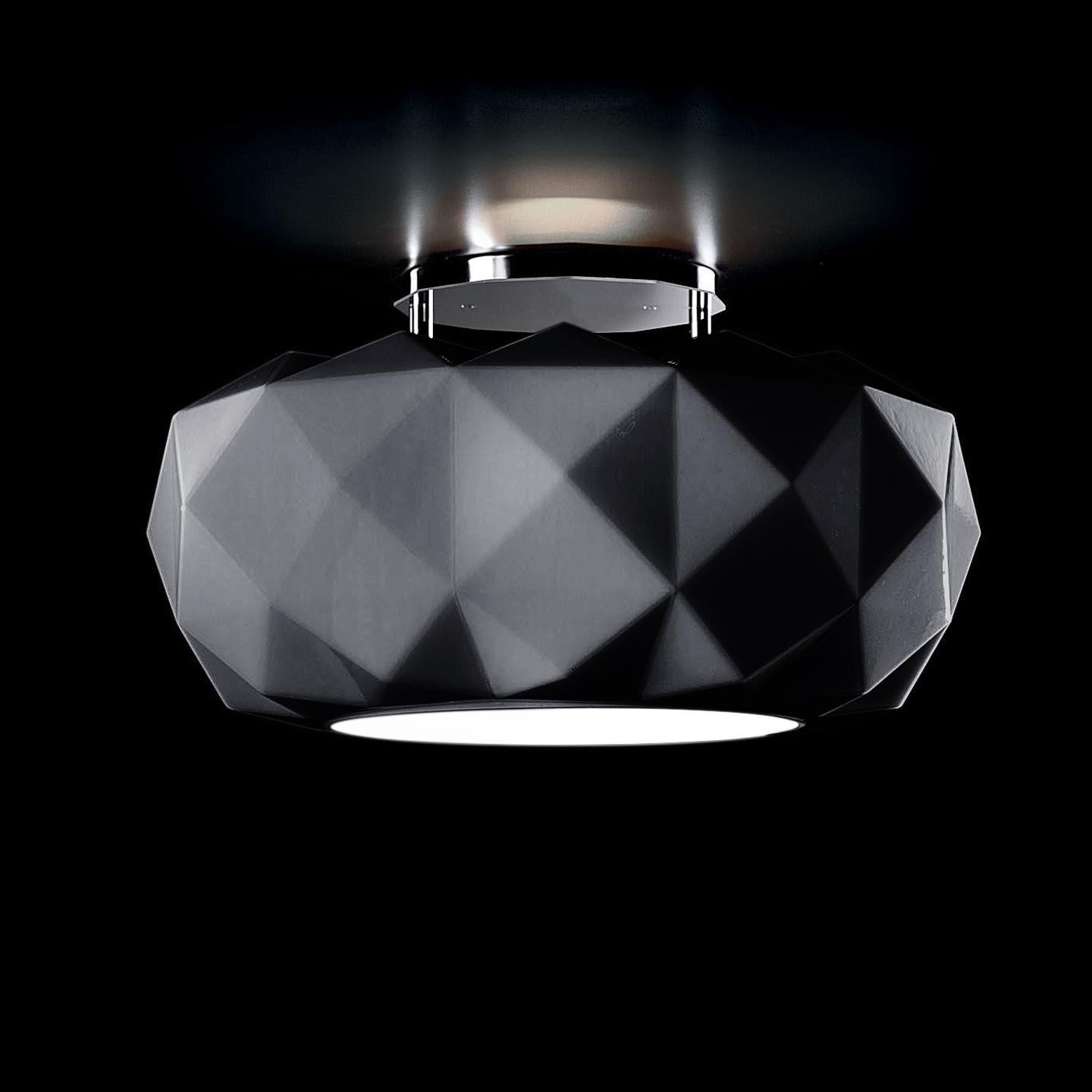 Leucos Deluxe PL 50 Flush Mount in Matte Black and Chrome by Archirivolto