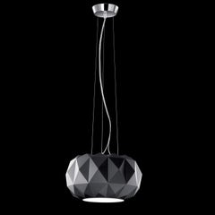 Leucos Deluxe S 35 LED Pendant Light in Matte Black and Chrome by Archirivolto