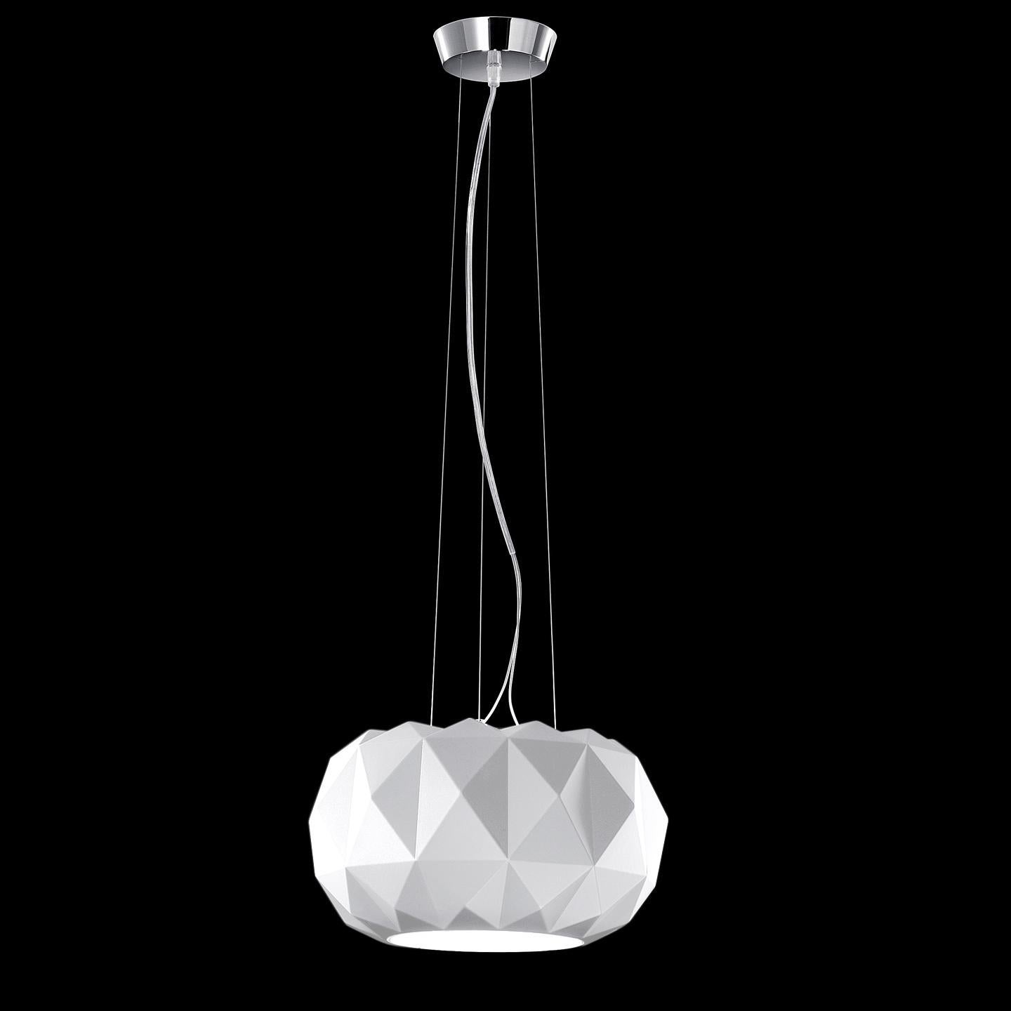Leucos Deluxe S 35 LED Pendant Light in Satin White and Chrome by Archirivolto
