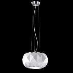 Leucos Deluxe S 35 Pendant Light in Satin White and Chrome by Archirivolto