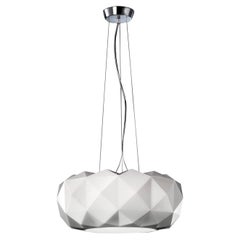 Leucos Deluxe S 50 LED Pendant Light in Satin White and Chrome by Archirivolto