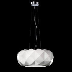 Leucos Deluxe S 50 Pendant Light in Satin White and Chrome by Archirivolto