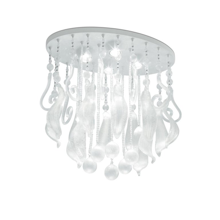 Leucos Elysee Pl 60 Ceiling Light In Crystal And White By Marina