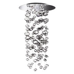 Lampadario Leucos Ether S 150 LED in acciaio chiaro e lucido di Patrick Jouin