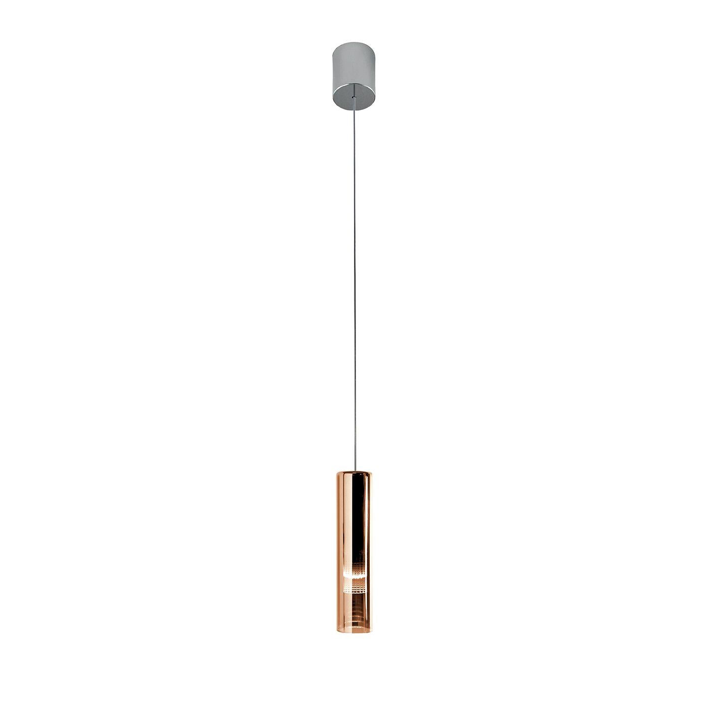 Leucos Fairy S C LED Pendant Light in Fading Rose Gold and Chrome For Sale