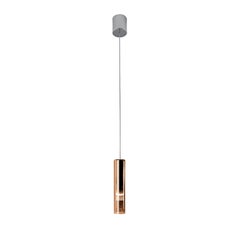 Leucos Fairy S C LED Pendant Light in Fading Rose Gold and Chrome