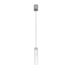 Lampe à suspension LED S C Leucos Fairy en transparent et chrome