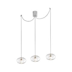 Leucos Fairy S G-D3 LED Multipoint Pendant Light in Transparent and Chrome