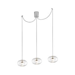 Lampe à suspension LED multipointe S G-D3 Leucos Fairy en transparent et chrome